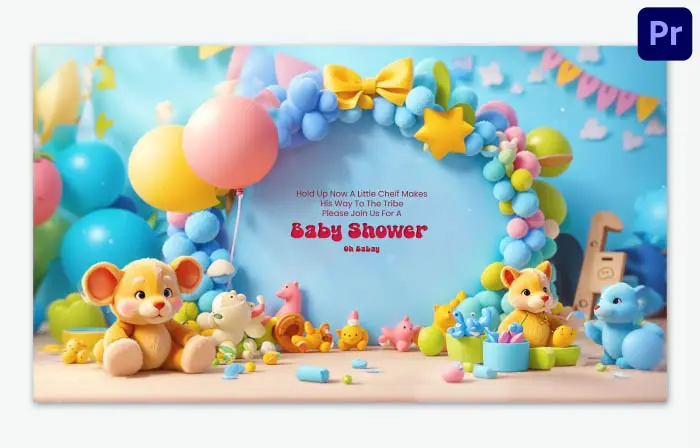 Cute Baby Shower 3D Animals E-Invite Card Slideshow